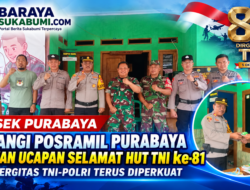 Polsek Purabaya Sambangi Posramil, Berikan Kejutan HUT ke-81 TNI, Perkuat Sinergitas TNI-Polri