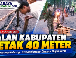 Jalan Kabupaten di Kampung Kubang Kabandungan Retak, Warga Pasang Pembatas Sementara