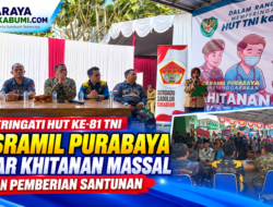 Peringati HUT ke-81 TNI, Posramil Purabaya Gelar Khitanan Massal dan Santunan