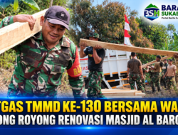 Satgas TMMD ke-130 Kodim 0622/Sukabumi dan Warga Gotong Royong Renovasi Masjid Al Barokah